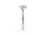 White gold Oval Cut Diamond Pavé Band Solitaire with Four-Prong Setting_24