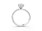 White gold Oval Cut Diamond Pavé Band Solitaire with Four-Prong Setting_25
