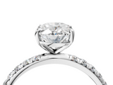 White gold Oval Cut Diamond Pavé Band Solitaire with Four-Prong Setting_26