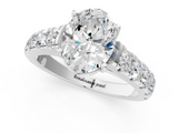White gold Oval Cut Diamond Pavé Band Solitaire with Four-Prong Setting_36
