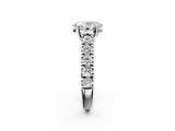 White gold Oval Cut Diamond Pavé Band Solitaire with Four-Prong Setting_37