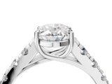 White gold Oval Cut Diamond Pavé Band Solitaire with Four-Prong Setting_39