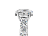 White gold Oval Cut Diamond Pavé Band Solitaire with Four-Prong Setting_40