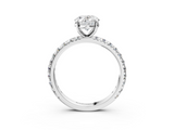 White gold Oval Cut Diamond Pavé Band with Four-Prong Setting_42