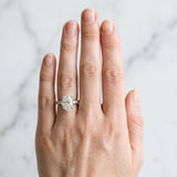 White gold Oval Cut Diamond Pavé Band with Four-Prong Setting_60