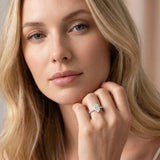 White gold Oval Cut Diamond Pavé Band with Four-Prong Setting_61