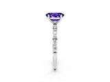White gold Oval Cut Diamond Pavé Band with Six-Prong Setting_2