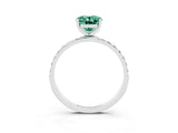 White gold Oval Cut Diamond Pavé Band with Six-Prong Setting_3