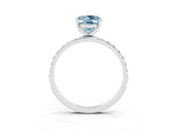White gold Oval Cut Diamond Pavé Band with Six-Prong Setting_3