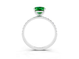White gold Oval Cut Diamond Pavé Band with Six-Prong Setting_3