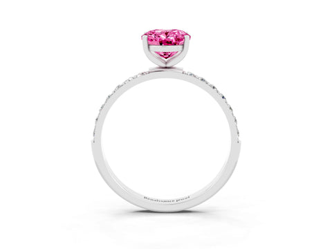 White gold Oval Cut Diamond Pavé Band with Six-Prong Setting_3