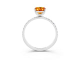 White gold Oval Cut Diamond Pavé Band with Six-Prong Setting_3