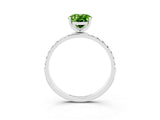 White gold Oval Cut Diamond Pavé Band with Six-Prong Setting_3