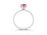 White gold Oval Cut Diamond Pavé Band with Six-Prong Setting_3