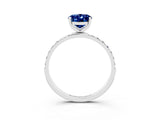 White gold Oval Cut Diamond Pavé Band with Six-Prong Setting_3