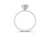White gold Oval Cut Diamond Pavé Band with Six-Prong Setting_3