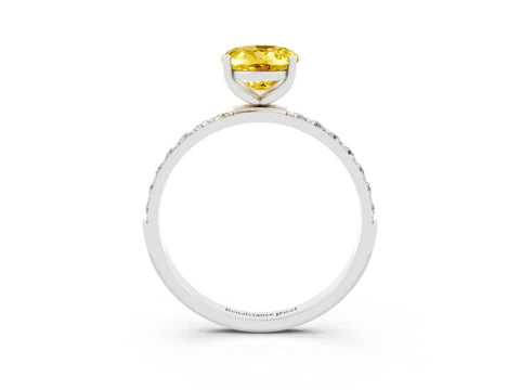 White gold Oval Cut Diamond Pavé Band with Six-Prong Setting_3