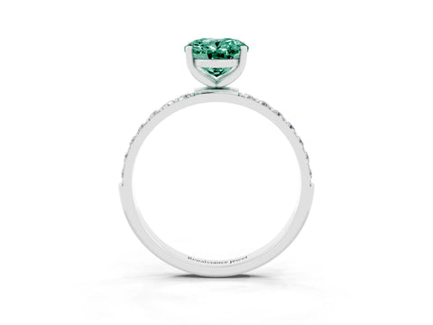 White gold Oval Cut Diamond Pavé Band with Six-Prong Setting_3