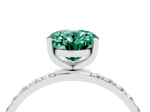 White gold Oval Cut Diamond Pavé Band with Six-Prong Setting_4
