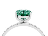White gold Oval Cut Diamond Pavé Band with Six-Prong Setting_4