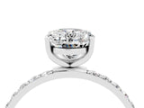 White gold Oval Cut Diamond Pavé Band with Six-Prong Setting_4