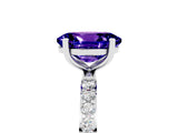 White gold Oval Cut Diamond Pavé Band with Six-Prong Setting_5