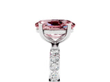 White gold Oval Cut Diamond Pavé Band with Six-Prong Setting_5