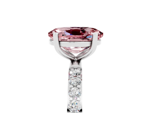 White gold Oval Cut Diamond Pavé Band with Six-Prong Setting_5