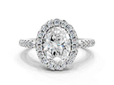 White gold Oval Cut Diamond Pavé Halo Ring with Four-Prong Setting_36
