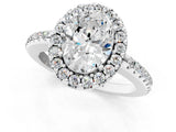 White gold Oval Cut Diamond Pavé Halo Ring with Four-Prong Setting_37