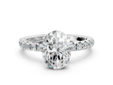 White gold Oval Cut Diamond Pavé Solitaire Engagement Ring with Four-Prong Setting_127