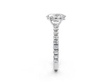 White gold Oval Cut Diamond Pavé Solitaire Engagement Ring with Four-Prong Setting_130