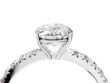 White gold Oval Cut Diamond Pavé Solitaire Engagement Ring with Four-Prong Setting_131