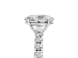 White gold Oval Cut Diamond Pavé Solitaire Engagement Ring with Four-Prong Setting_132