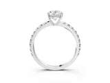 White gold Oval Cut Diamond Pavé Solitaire Engagement Ring with Four-Prong Setting_137
