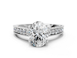White gold Oval Cut Diamond Pave Band with Four-Prong Setting_34
