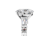 White gold Oval Cut Diamond Ring with Baguette Side Stones, Channel Set Band, and Four-Prong Setting_28