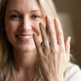 White gold Oval Cut Diamond Ring with Marquise Side Stones and Prong Setting_88