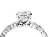 14K White Gold 2.01 Carat F VVS1 Oval Diamond Ring with Marquise and Round Side Stones and Four-Prong Setting