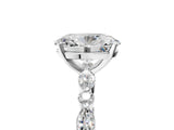 14K White Gold 2.01 Carat F VVS1 Oval Diamond Ring with Marquise and Round Side Stones and Four-Prong Setting