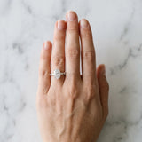 14K White Gold 2.01 Carat F VVS1 Oval Diamond Ring with Marquise and Round Side Stones and Four-Prong Setting