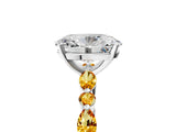 White gold Oval Cut Diamond Ring with Marquise and Round with Citrine side stone Side Stones and Four-Prong Setting_17