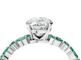 White gold Oval Cut Diamond Ring with Marquise and Round with Green Sapphire side stone Side Stones and Four-Prong Setting_4