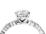 White gold Oval Cut Diamond Ring with Marquise and Round with Moissanite side stone Side Stones and Four-Prong Setting_52