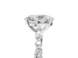White gold Oval Cut Diamond Ring with Marquise and Round with Moissanite side stone Side Stones and Four-Prong Setting_53