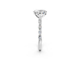 White gold Oval Cut Diamond Ring with Marquise and Round with Moissanite side stone Side Stones and Four-Prong Setting_62