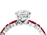 White gold Oval Cut Diamond Ring with Marquise and Round with Ruby side stone Side Stones and Four-Prong Setting_52
