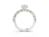 White gold Oval Cut Diamond Ring with Marquise and Round with Yellow Sapphire side stone Side Stones and Four-Prong Setting_27