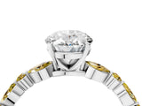 White gold Oval Cut Diamond Ring with Marquise and Round with Yellow Sapphire side stone Side Stones and Four-Prong Setting_28