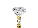 White gold Oval Cut Diamond Ring with Marquise and Round with Yellow Sapphire side stone Side Stones and Four-Prong Setting_41
